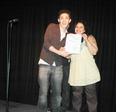 Aish recieving ‘Best Quality Plays’ award